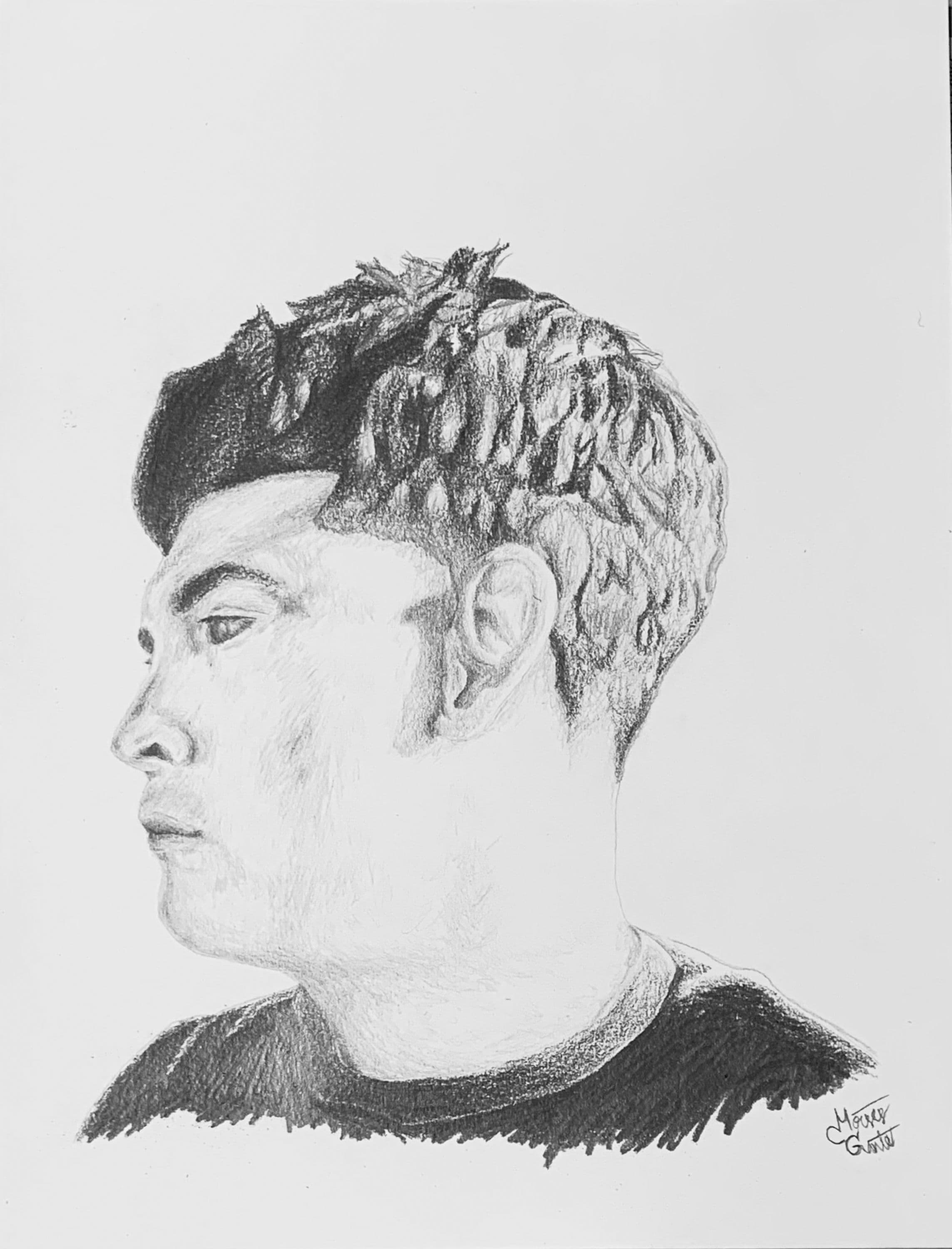 Monochrome portrait of Isaac Ayala